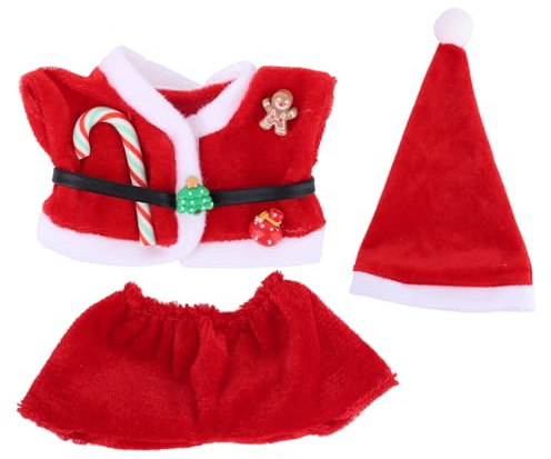 Weihnachtskleidung Puppe 17cm, Inklusive Spitzer Mütze Oberteile Shorts Rot-Weißem Kawaii Puppen Weihnachtsoutfit(Nur Kleidung)