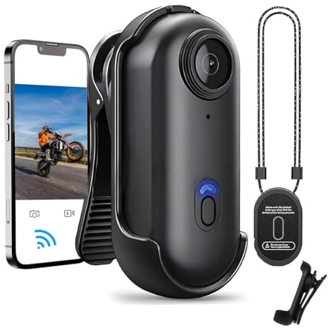 4K Thumb Action Camera,32GB Mini Wearable Sports Camera for POV Photoshooting,Tiny Size, Mount Anywhere,Small Body CameraS with Spring Clip,Hands-Free POV Recording For Vlogging Outdoor Activities(B)