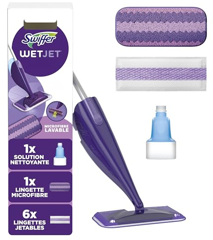 Flash Power Spray Mop Cleaner Starter Kit, 1 Washable, 6 Disposable Pads