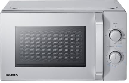 Toshiba MW2-MG20PE(SL) Forno a microonde da 700 W con griglia croccante e funzione combinata, 5 livelli di potenza, 1000 W di potenza grill, argento