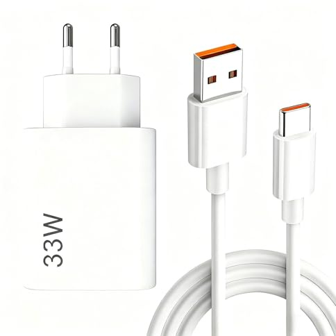 JEYXR 33W Chargeur Rapide avec Câble USB C 1m, Chargeur USB C 33w | Chargeur Turbo pour Xiaomi Pad 5 Redmi Note 14 13 12 Mi 10T Pro Lite Redmi 15 15C POCO X7