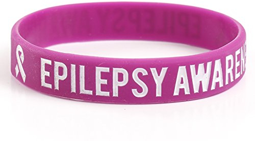Komonee Epilepsy Awareness Wristband Medical Alert ID Purple Epileptic Silicone Ice Emergency Bracelet
