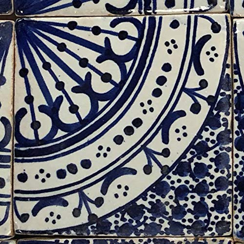 Casa Moro orientalische Keramikfliese Hanefi 10x10 cm blau weiß handbemalte marokkanische Fliese Kunsthandwerk aus Marokko Wandfliese für schöne Küche Dusche Badezimmer | HBF8290