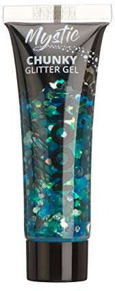 Mystic Chunky Face & Body Glitter Gel by Moon Glitter - Atlantis - Cosmetic Festival Glitter Face Paint for Face, Body, Hair, Nails - 12ml