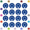 Acclaim Lawn Bowls Identification Stickers Markers Standard 5.5 cm Diameter 4 Full Sets Of 4 Self Adhesive Plain Colours (Royal Blue)