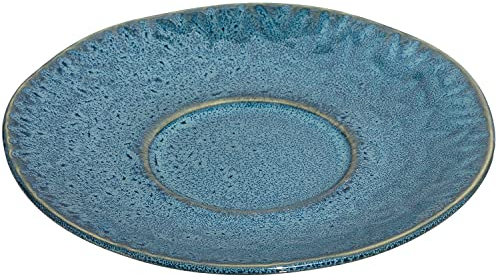 Leonardo Matera 018592 Soucoupe en grès passant au lave-vaisselle pour tasses Matera 1 soucoupe en céramique Bleu Ø 15 cm