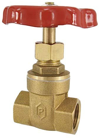Heizungs-Muffenschieber aus Messing DN 40-1 1/2 mit rotem Metallhandrad Heizungsschieber Absperrschieber geeignet für Heizung und Brauchwasser mit vollem Durchfluss