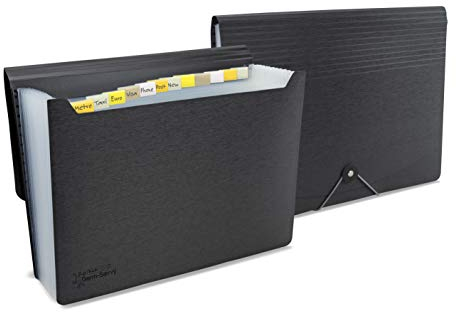 Rapesco 1638 13-Teiliger Fächermappe mit Antibakteriellem Schutz, A4, Schwarz