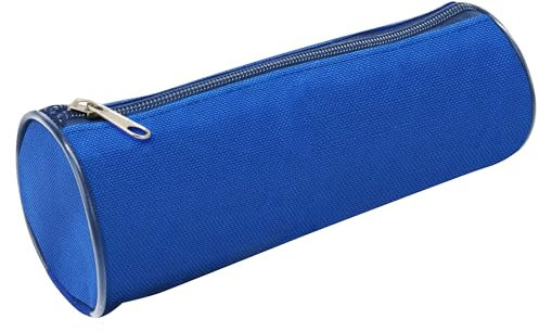 Waytex 931282 Trousse Fourre Tout Ronde 21cm Diamètre 7.5cm Textile Bleu uni