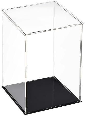 sourcing map Acrylic Clear Display Case Box Dustproof Protection Showcase Cube Collectibles Show Box 7.9x7.9x11.8inch