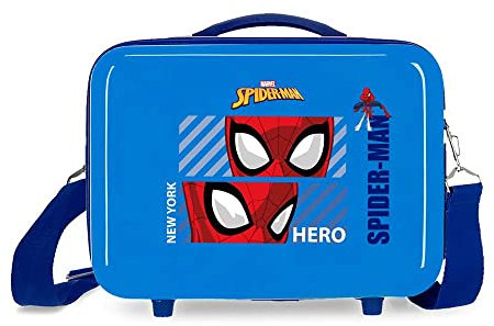MARVEL Spiderman Hero Trousse de Toilette Adaptable avec bandoulière Bleue 29 x 21 x 15 cm Rigide ABS 9,14 L