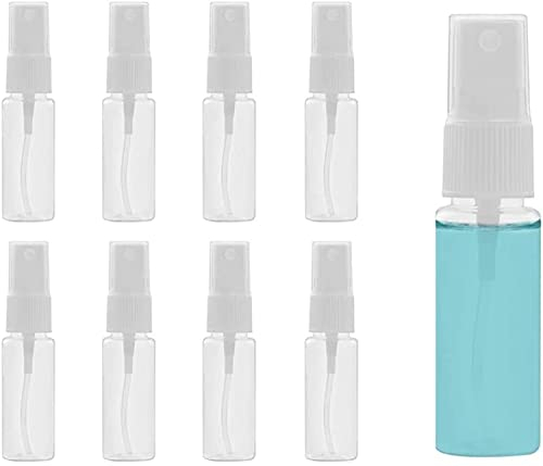 Symbah Mini Spray Bottles 20 ML (Pack of 10) Refillable Empty Plastic Bottles with Lids Fine Mist Travel atomiser Bottle Perfect for Cosmetic, Hand Sanitizer, Cleaning Liquid, Essential Oil