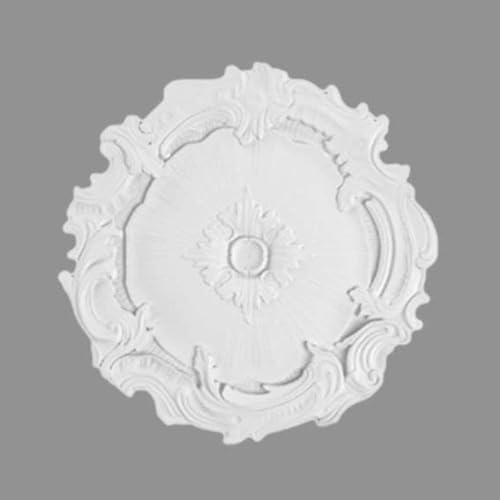 PROVISTON | Stuckrosette | Polystyrol | Durchmesser 400 mm | Weiß | Hochwertig | Stabil | Einfache Montage | Deckenrosette | Wandgestaltung