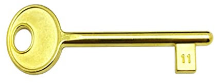 Chiave per Serrature a Incasso AGB. (CIFRATURA N. 11, Ottonato)