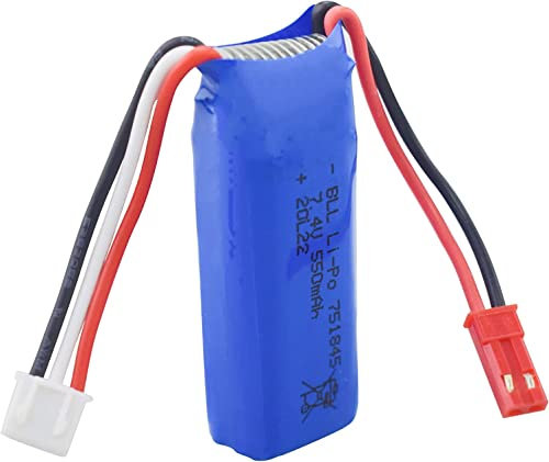 YUNIQUE GREEN-CLEAN-POWER - Batteria al litio 7.4V 550mAh 751845 | Compatibile con le auto RC Wltoys K969 K979 K989 K999 P929 P939 | Alte prestazioni, sicurezza integrata | Materiali durevoli