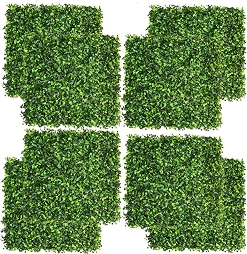 SlenyuBridal 10x10 Artificial Plants Grass Wall Backdrop Flowers Wedding Boxwood Hedge Greenery Panels for Indoor Outdoor Home Garden Wall Decor 2pcs