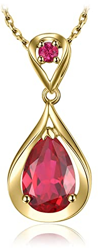 JewelryPalace Infinity Tropfen 4ct Erstellt Rubin Kette Anhänger 45CM, Unendlichkeit Rot Schmuck Set, Halskette Silber 925 Collier Damen Ketten Edelstein Mädchen, Schmuck mit Stein Frauen Vergoldet