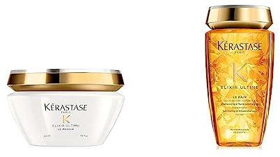 Kérastase | Elixir Ultime, Shampoo Nutriente & Idratante, Per Capelli Secchi & Spenti, 250 ml & Elixir Ultime, Maschera Nutriente & Idratante, Per Capelli Secchi & Spenti, 200 ml