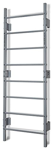 Potenza Sprossenwand mit Klimmzugstange Pull Up Bar Turngeräte Fitness Turnwand Klettergerüst bis 250kg Kletterwand Gym Sportgerät für Erwachsene Heim Turnhalle (Grau)