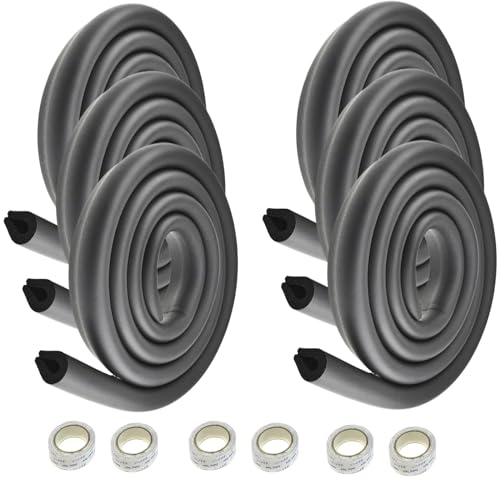 HIMRY® 12 Meter U-förmige Glastisch Kantenschutz, Tisch Möbel Kanten Schwamm Kissen Stoßschutz, Baby-Sicherheits-Tabellen-Schreibtisch Anti-Kollision Streifen (6x2M) Schwarz KXD7003 Black