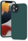 YATWIN Silicone Case for iPhone 12 Mini, Soft-Touch, Shockproof, DustProof, Antiskid Full Body Armour Phone Cover for Apple iPhone 12 Mini - Dark Green