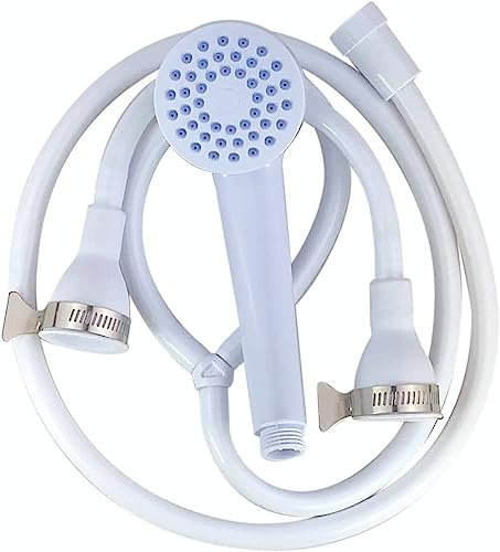Home Flair Portable Shower | Push On Tap Shower Head and Hose | Shower Attachment for Bath Taps | | Dog Shower | Camping Shower (1.7M Long. Fits a 2cm Wide Hot & Cold Tap + Clamps)