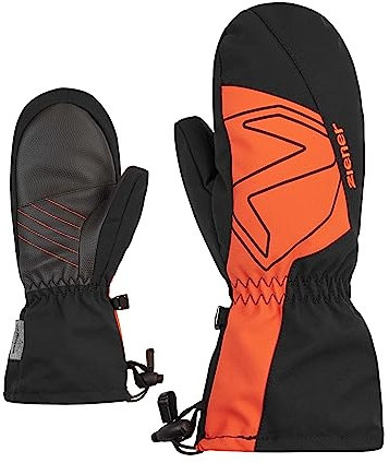 Ziener Kinder LAVALINO Ski-Fäustling/Wintersport | wasserdicht extra warm Wolle, black.burnt orange, 6