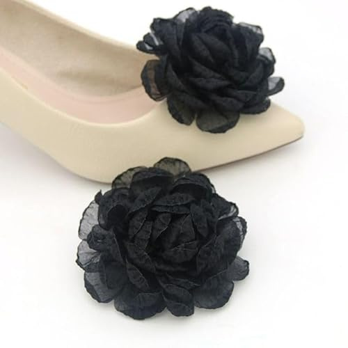 TAMTAK 1 par de Pinzas para Zapatos con Flores Rosas, Hebillas para Zapatos de Flores para Mujer, Boda, Fiesta, graduación, Hebilla de abalorio de tacón Alto Diario