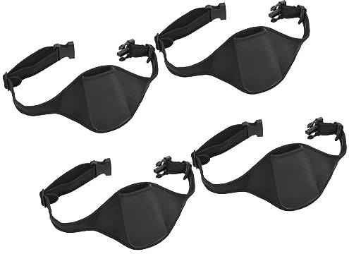 sourcing map 4 Pack Mic Belt for Fitness Microphone Belt Carrier Pouch Adjustable Waistband Bag for Instructors Theater Teacher Speakers, Black