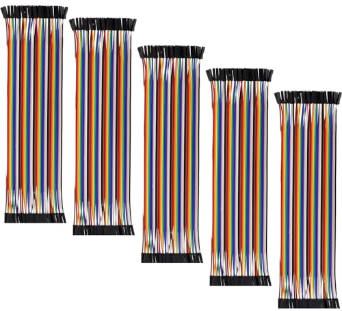 Funduino 40 Stück Breadboardkabel/Jumper Wire 20cm weiblich/weiblich w/w F2F kompatibel mit Arduino, Raspberry Pi und Breadboards mit 2.54 mm Rastermaß - 5 Stück