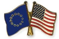 Freundschaftspin pins EU USA - Europa Flagge Fahne Anstecker Button Metall NEU Anstecknadel