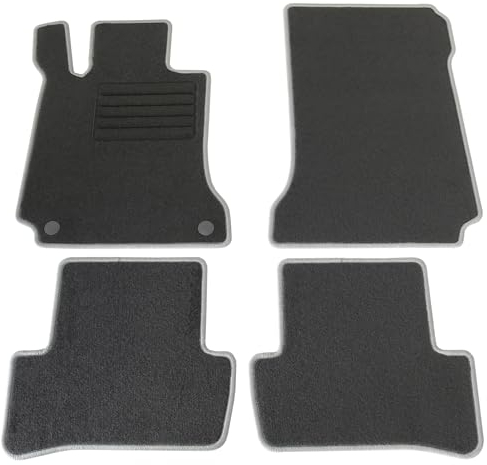 AD Tuning HG12345-SILBER Fußmatten Set (4teilig) Schwarz Silber Autoteppiche