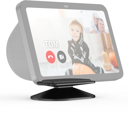 PlusAcc Ständer für Echo Show 8 (Neueste Generation) - Verstellbarer Halterung mit Kippfunktion und Anti-Rutsch-Basis Kompatibel mit iPhone-Modellen(Schwarz)