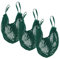 Fackelmann Sacs de Course, Lot de 3 Filets de Course en Coton, Vert, 38 x 32 cm