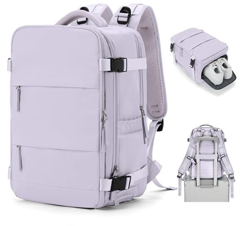 SZSYCN Bagaglio A Mano 40x20x25 Ryanair Borse da Cabina per Easyjet,Zaino da Viaggio Aereo Ryanair,Zaino impermeabile da viaggio con scomparto,adatto per zaino laptop, Porpora