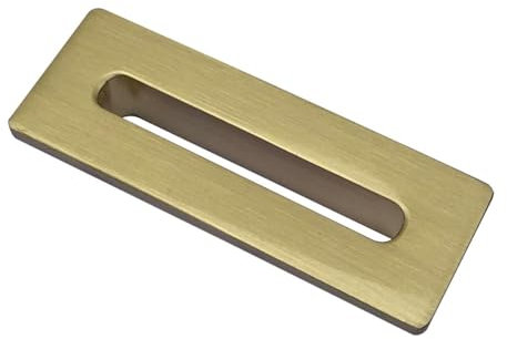 Apres Couvercle de trop-plein carré pour évier | Laiton brossé | Couvercle de trop-plein rectangulaire | Garniture de lavabo pour salle de bain, lavabo et WC (laiton brossé)