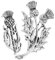 Lot de 2 broches chardon écossais - Broche écossaise - Bijoux inspirés pour vêtements, sacs, à dos, 5.00X3.00X0.50CM, Simili cuir, No Gemstone