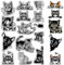 craspire Niedliche Katzen Transparente Gummistempel Wiederverwendbare Kätzchen Cartoon Tier Transparenter Silikonstempel Vintage Siegel Für Tagebuch Kartenherstellung Dekor DIY Weihnachten