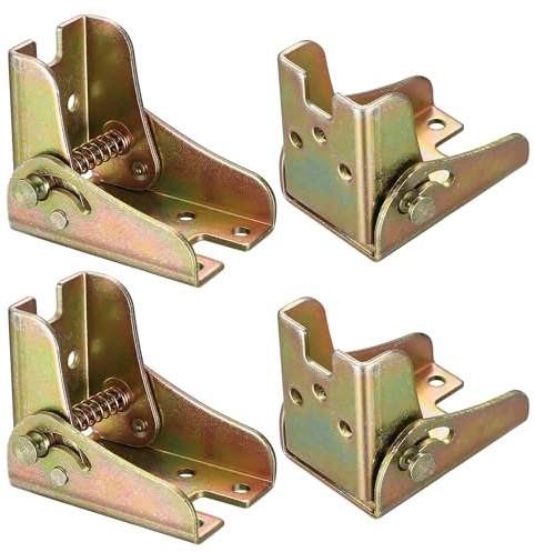 4 x Patas de Mesa Plegables con Bloqueo, Articulación de 90 grados con Auto Seguro, Soporte Plegable para Piernas de Mesa, Bisagras Plegables para Placas de Mesa, Cama, Armarios