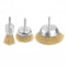 Fixtools Wire Brush Wheel Cup Brush 3pcs Wire Brush Set for Drill 1/4 Inch Shank Brass Coated Crimped Wire Wheel for Clean Rust Flakes Paint Sanding Corrosion
