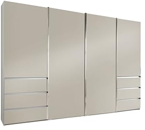 WIEMANN Schwebetürenschrank Kleiderschrank Schlafzimmerschrank 330cm breit, mit Schubladen, Champagner Dekor, Höhe 217cm, Malibu