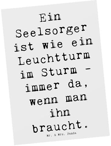 Mr. & Mrs. Panda Postkarte Spruch Seelsorger Leuchtturm - Geschenk, Freundschaft, Grußkarte, Fotokarte, Postkarten, Hilfe, Beständigkeit, Sturm, Bedanken, Aufmerksamkeit, bildkarte, Trost, Kunstkarten
