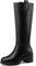 QUEEN HELENA Stivali Alti con Tacco Basso Casual Donna X31-207 (Nero, Sistema Taglie Calzature EU, Adulto, Donna, Numero, Media, 39)