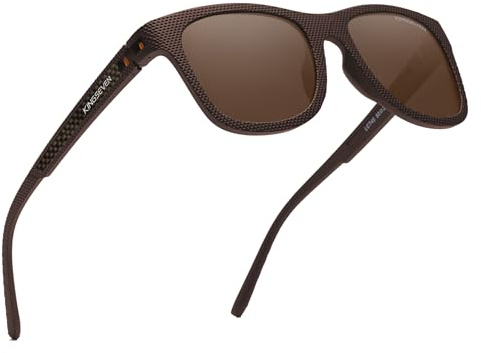 KINGSEVEN Modische polarisierte Sonnenbrille für Männer und Frauen, UV400-Schutz, ultraleicht, zum Radfahren, Autofahren, Angeln745-C3 (C3-Brown)