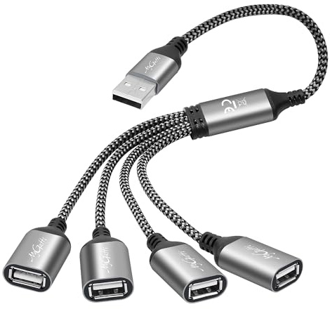 Mygatti Câble USB Répartiteur 4 Ports 0,5 m,Type A Mâle vers 4 Ports USB A Femelle,Adaptateur répartiteur USB 2.0,Multi Cordon Multiple Porte Multiprise Extender,pour PC,TV,Voiture, Lampes LED