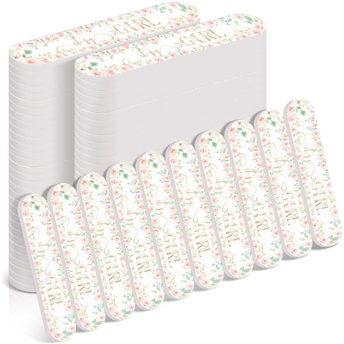 Lanties 50 Pcs Floral Baby Shower Favors Decorations Baby Sower Favors Games Winners Prizes Gifts Bulk Pink Emery Board Nail Files Gender Reveal Party Favors Souvenirs Gift Bags Stuffers for Guests