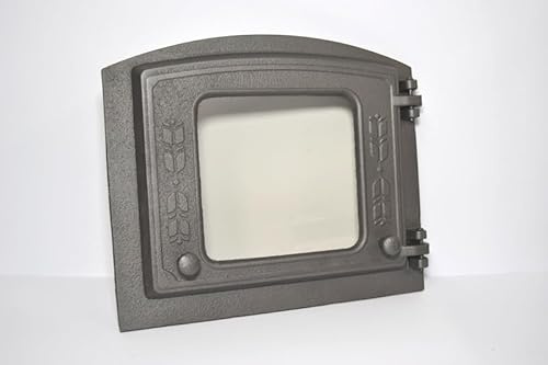 Euro Sezam - Backofentür - Ofentür aus Gusseisen - Rechtshändig Massive dicke Ofentür - Brotofen - Steinofentür - Pizzaofentür - DZP18-37x31cm (Metallisch)