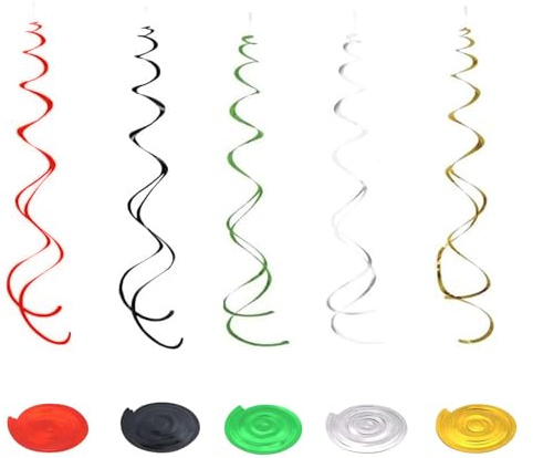 30 spiralförmige Kranzfolien in 5 Farben， Girlande Folien Deckenhänger DoppelSpiral Deko für Geburtstag, Hochzeit, Silvester oder Karneval Partydekogirlande Hochzeit zum schneiden