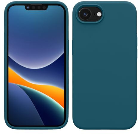 kwmobile Cover per Apple iPhone 16e Custodia - Back Case per Smartphone in Silicone TPU - Protezione Gommata - petrolio matt