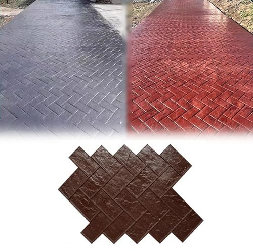 Beton Stempel Matten Dekorative Stempelform aus Beton, Mehrere Muster, Stempelmatte mit Betonstruktur und Griffen, Zementabdruckstempel für Landschaftsbau, Terrasse, Gehweg(Style 4)